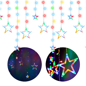 LED vánoční strom hvězda závěs světla 2,5 m 138LED vícebarevné