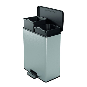 Odpadkový koš Deco Duo 26L+26L stříbrný Odpadkový koš Deco Duo 26L+26L stříbrný