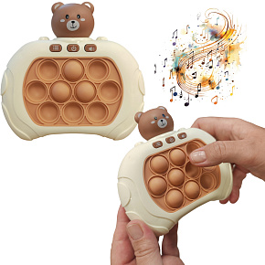 Lebula dovednostní hra pop it popit medvídek svítí antistresová hra