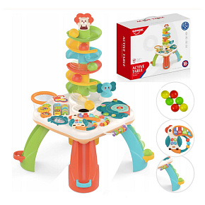Lebula interaktivní vzdělávací multifunkční stolek dráha pro kuličky 2v1 hudební panel