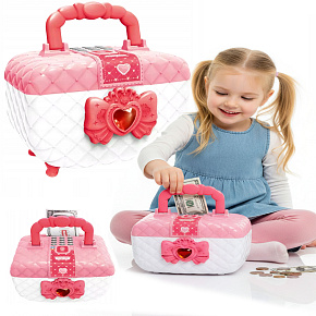 Lebula pokladnička sejf kufřík kosmetická taštička pro holčičku na heslo interaktivní