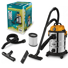 Lebula průmyslový vysavač na mokré a suché vysávání 1300W 25l + pracovní zásuvka 2000W