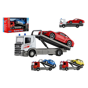 Auto odtahovka Welly Scania P320 + auto kov/plast 15cm mix druhů v krabičce 18,5x10x6cm Auto odtahovka Welly Scania P320 + auto kov/plast 15cm mix druhů v krabičce 18,5x10x6cm