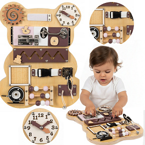 Montessori dřevěná manipulační deska medvídek