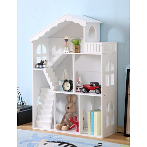 Dětská knihovna polička domeček na hračky 2v1 LULILO CALLA 116cm XXL