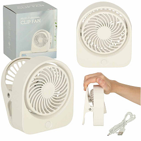Stolní ventilátor s klipsem bezdrátový USB chlazení 3 úrovně výkonu 11,5 cm bílý Stolní ventilátor s klipsem bezdrátový USB chlazení 3 úrovně výkonu 11,5 cm bílý