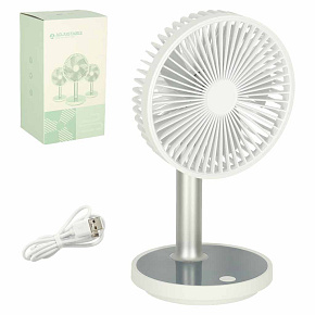 Stolní ventilátor přenosný bezdrátový USB s akumulátorem nastavitelný 4 úrovně výkonu LED 38cm bílý Stolní ventilátor přenosný bezdrátový USB s akumulátorem nastavitelný 4 úrovně výkonu LED 38cm bílý