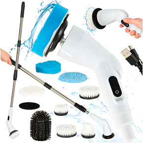 Mop obrotowy elektryczna szczotka do czyszczenia 9 głowicami szczotkującymi Mop obrotowy elektryczna szczotka do czyszczenia 9 głowicami szczotkującymi
