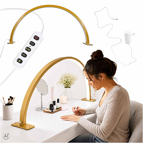 Kosmetická LED lampa bez stínů stolní na manikúru nehtů oblouk zlatá Kosmetická LED lampa bez stínů stolní na manikúru nehtů oblouk zlatá