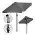 Large rectangular garden umbrella, tilt mechanism, crank handle, gray, 200x140 cm, MultiGarden