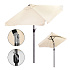 Large rectangular garden umbrella, tilt mechanism, crank handle, beige, 200x140 cm, MultiGarden