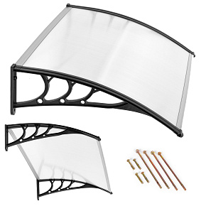 Door Canopy 150x80 cm Polycarbonate Roof Cover MultiGarden