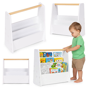 Biblioteczka dziecięca Montessori regał na książki organizer 2 poziomy biały ECOTOYS Biblioteczka dziecięca Montessori regał na książki organizer 2 poziomy biały ECOTOYS