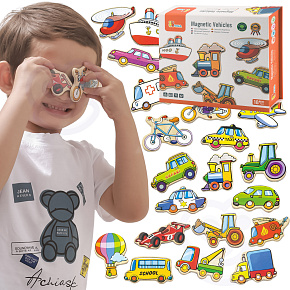 VIGA Drewniane magnesy pojazdy zestaw VIGA Drewniane magnesy pojazdy zestaw
