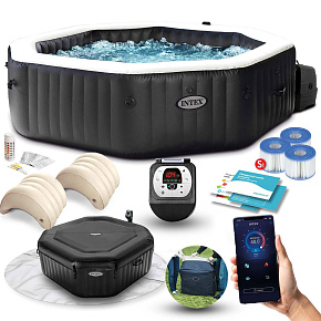 Nadmuchiwane SPA ośmiokątne basen z hydromasażem 4 os. 180x71 cm akcesoria premium INTEX 28458 Nadmuchiwane SPA ośmiokątne basen z hydromasażem 4 os. 180x71 cm akcesoria premium INTEX 28458