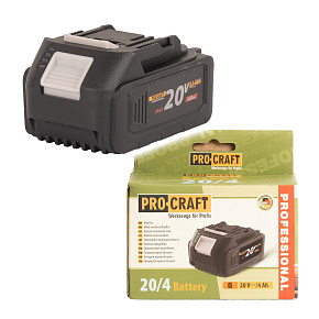Baterie akumulátorová 20V Li-ion, 4000mAh Procraft 20/4 Baterie akumulátorová 20V Li-ion, 4000mAh Procraft 20/4