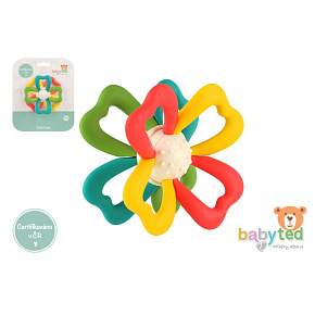 Točáček kytka babyted silikon/plast 9,5x5cm na kartě 0m+