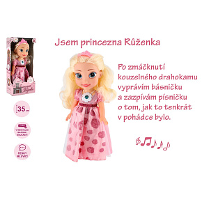 Panenka princezna Růženka plast 35cm česky mluvící na baterie se zvukem v krabici 17x37x10cm Panenka princezna Růženka plast 35cm česky mluvící na baterie se zvukem v krabici 17x37x10cm