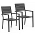 Set of 2 garden chairs for terrace balcony HDPE steel gray MultiGarden