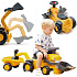 FALK Odrážedlo Traktor Komatsu s Lžící Bagr a Přívěsem pro děti od 1-3 let