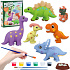 WOOPIE Kreativní sada s barvami DIY Vytvoř sádrové odlitky figurek a namaluj - Sada Dinosauři