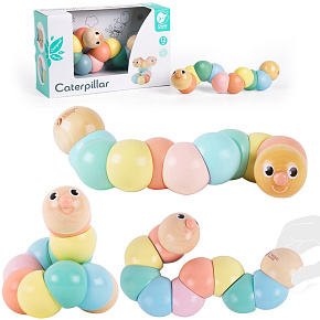 CLASSIC WORLD Dřevěná Barevná Housenka k Ohýbání a Kroucení CLASSIC WORLD Dřevěná Barevná Housenka k Ohýbání a Kroucení