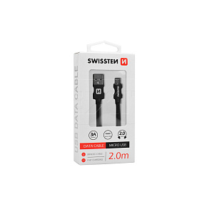 SWISSTEN Datový kabel Textile microUSB 2,0 m