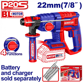 Aku vrtací a sekací kladivo 20V 22mm 2,0 J solo