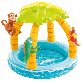 Inflatable Kiddie Pool with Canopy Island Design INTEX 58417