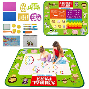 WOOPIE Mata Vodní na Malování 2v1 XXL Oboustranná Zvířata