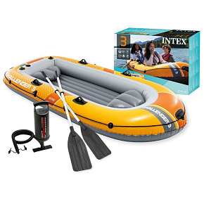 Inflatable boat Challenger 3, 3-person, with pump and 2 oars, INTEX, 66313