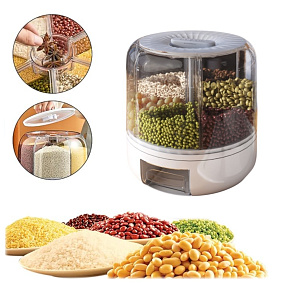 Otočný zásobník na potraviny 360 na rýži, kaši, organizér do velké kuchyně