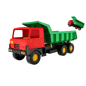 Auto nákladní korba zelená kabina červená plast 75cm