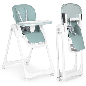 High Chair for Feeding Adjustable Height Eco Leather Straps Double Tray ECOTOYS