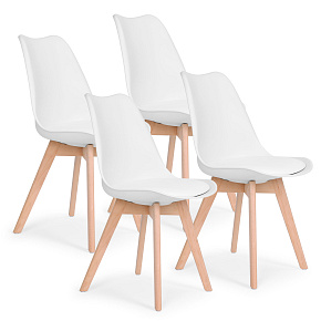 Set of 4 living room dining room chairs with a cushion eco-leather ModernHome