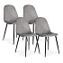 Set of 4 Velvet Chairs for Dining and Living Room Grey ModernHome