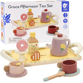 CLASSIC WORLD Dřevěná Sada na Čaj a Dezerty 14 ks. CLASSIC WORLD Dřevěná Sada na Čaj a Dezerty 14 ks.