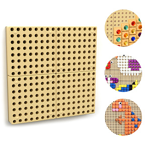 MASTERKIDZ Nástěnný Panel Vědecká Kreativní Tabule STEM + Montážní Panel 40 x 40 (cm)