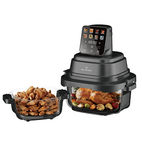 Just Perfecto JP-AF4GL: Přenosná skleněná horkovzdušná fritéza - 1,5L + 4L Just Perfecto JP-AF4GL: Přenosná skleněná horkovzdušná fritéza - 1,5L + 4L