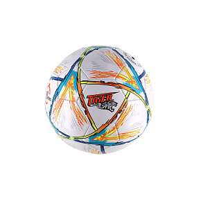 Míč fotbalový barevný nafouknutý šitý kůže 23cm vel. 5 v sáčku