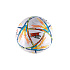 Míč fotbalový barevný nafouknutý šitý kůže 23cm vel. 5 v sáčku