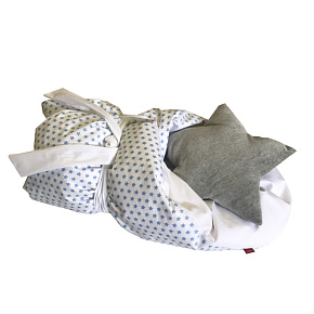 Aesthetic Rychlo-zavinovačka péřová - 100% bavlněné plátno - Hvězdička světle modrá / bíl Aesthetic Rychlo-zavinovačka péřová - 100% bavlněné plátno - Hvězdička světle modrá / bíl