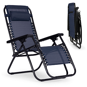 Garden armchair with adjustable backrest - dark blue ZERO GRAVITY ModernHome