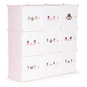 Children's storage cabinet with 9 shelves