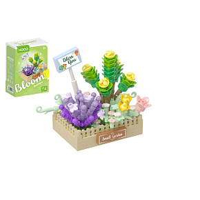 Stavebnice mini KOCO Květinové aranžmá sukulentů plast 232 dílků v krabičce 11x15x6cm