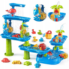 WOOPIE Obrovný Aquapark Vodní Stolek 6v1 Pískoviště Vodopád Vodní Dráha 6-úrovňový Modulární WOOPIE Obrovný Aquapark Vodní Stolek 6v1 Pískoviště Vodopád Vodní Dráha 6-úrovňový Modulární