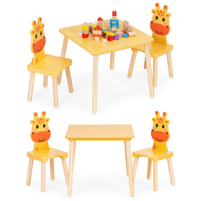 Kids Furniture Set Table + 2 Chairs Giraffe ECOTOYS