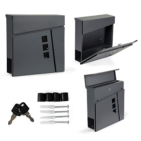 Mailbox with newspaper holder made of galvanized steel Mailbox with newspaper holder made of galvanized steel