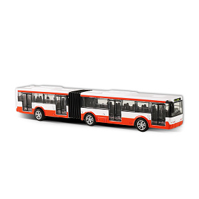Kovový kloubový autobus červený 18 cm