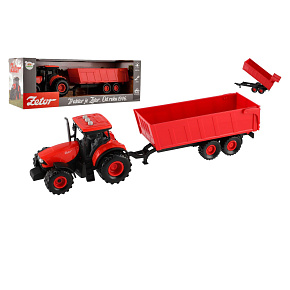Traktor Zetor s valníkem plast 36cm na setrvačník na bat. se světlem se zvukem v krabici 39x13x13cm Traktor Zetor s valníkem plast 36cm na setrvačník na bat. se světlem se zvukem v krabici 39x13x13cm